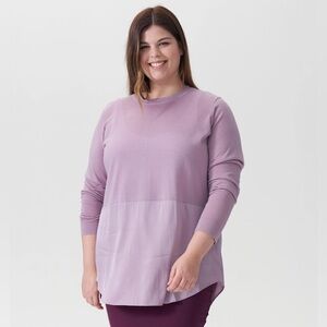 Universal Standard NWT Dalia mixed media top in Elderberry sz XS 0/00